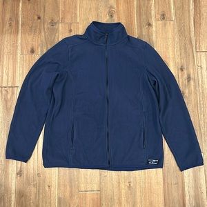 LL Bean Full Zipper Fleece XL Women’s Dark Blue Pullover Outdoor Sweater Zip